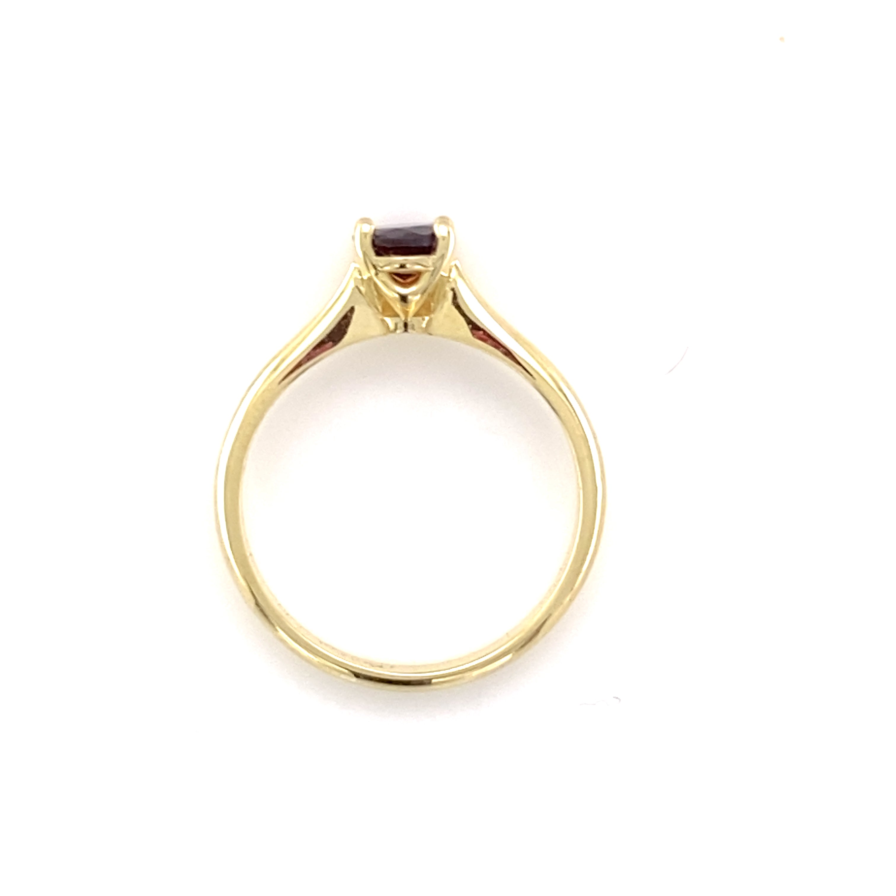 9YG GARNET SOLITAIRE RING