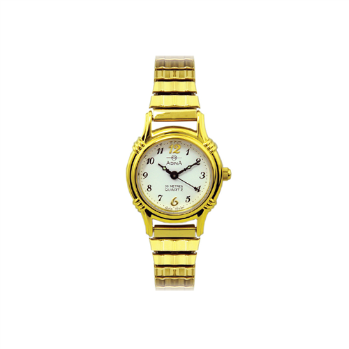 LADIES GOLD PLATED STRETCH FULL FIGURE ADINA WATCH